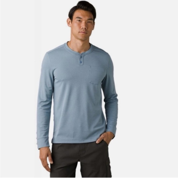 Sweat-shirt Femme Prana Henley Avec Cordon - Gris Taille Large
